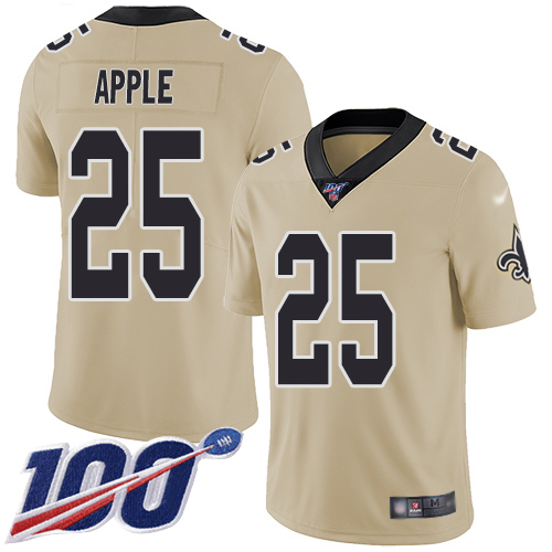 Men New Orleans Saints Limited Gold Eli Apple Jersey NFL Football #25 100th Season Inverted Legend Jersey->new orleans saints->NFL Jersey